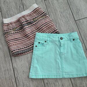 Carter’s & OshKosh Girls Skirt Bundle of 2 green and pink stripe Size 5T